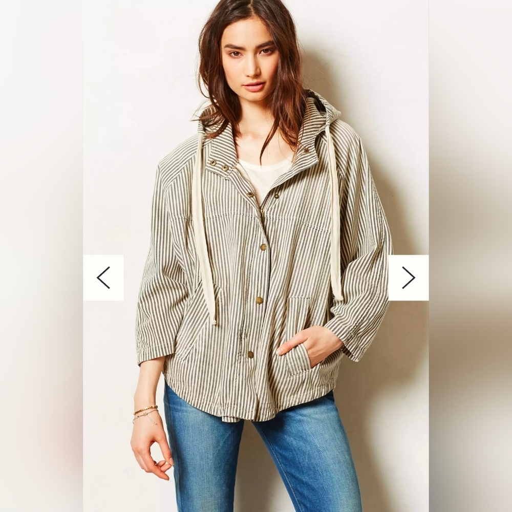 Current/Elliott Cadet Poncho Vintage Hickory Striped Woman's. Size 1